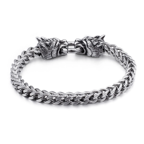 Bracelet Tête De Dragon Vintage Acier Inoxydable Punk Biker Chaîne Bijoux Masculins Pour Hommes Style Hip Hop