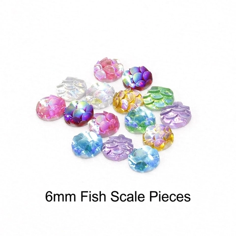 Cabochon Rotondi A Scaglie Di Pesce Resina Placcata AB Iridescente Colorata Sfumata Fondo Piatto Decorazione Gioielli DIY