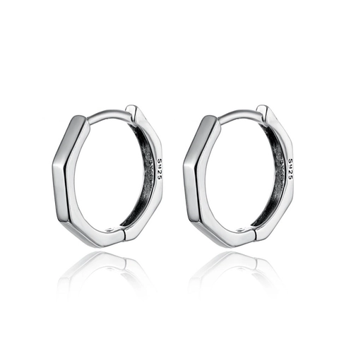 Orecchini A Cerchio Geometrici Ottagonali Esagonali Con Perno In Argento Rame Gioielli Minimalisti Per Donna