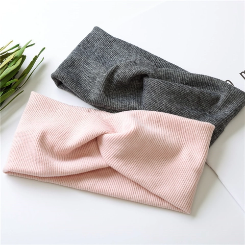 Strickstirnband Weicher Rippstoff Elastisch Gekreuzt Breites Haarband Für Damen Mädchen Gesichtswaschen Sport Alltag