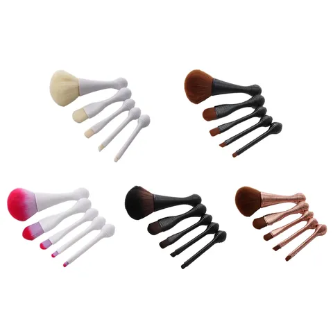 Professionele Make-Up Borstels Met Spiraalvormig Plastic Handvat En Synthetische Haren Voor Gezicht En Oogschaduw
