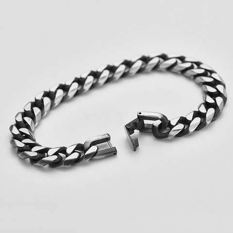 Heren Cubaanse Schakelarmband Roestvrij Staal Vintage Gepolijst Hip Hop Street Style Sieraden Accessoire Voor Mannen