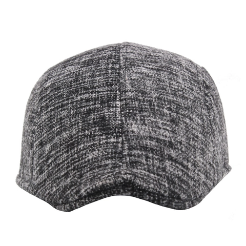 Vintage British Style Flat Cap Newsboy Beret Hat Wool Blend Herringbone Pattern Warm Winter Outdoor For Men Women