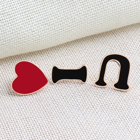 Set Di Spille In Smalto Lettere I Love U Forma Di Cuore Lega Regalo Romantico Di San Valentino Per Vestiti Cappello