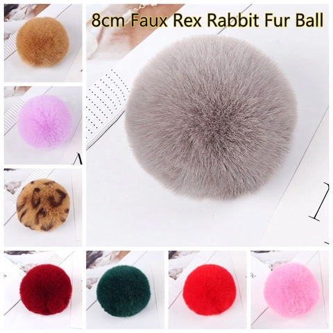 Faux Rex Rabbit Fur Pom Pom Ball Fluffy Round Soft Plush DIY Craft Candy Color Bag Charm Shoes Hat Garment Accessory
