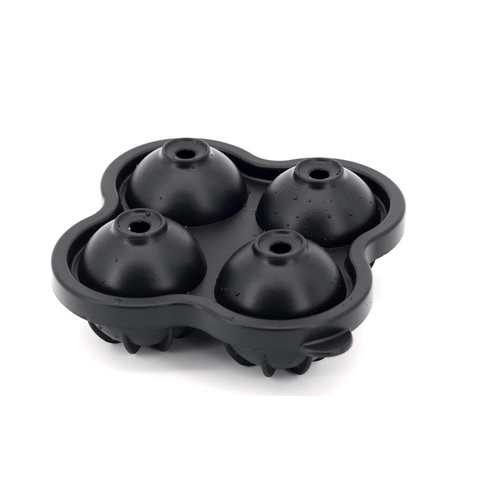 Silicone Ice Cube Tray 4 Cavity Round Sphere Ice Ball Maker Flexible Whiskey Cocktail Mold Kitchen Bar Tool