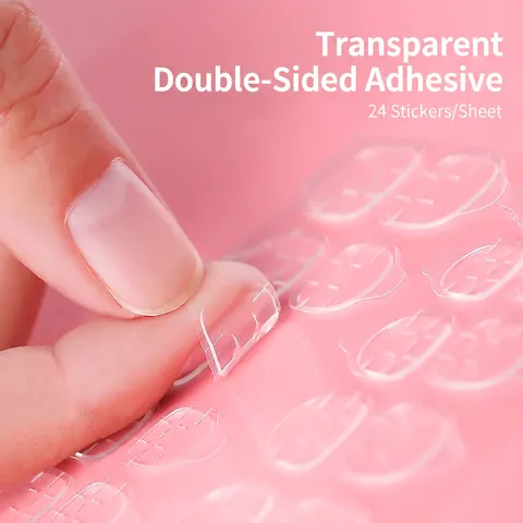 Onglets De Colle À Ongles Double Face Autocollants En Gelée Résine Transparente Adhérence Forte Imperméable DIY Nail Art
