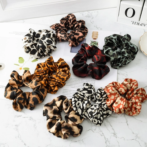 Elastici Per Capelli In Raso Con Stampa Leopardata Elastici Per Capelli Motivo Animale Retrò Fasce Moda Per Donne Ragazze