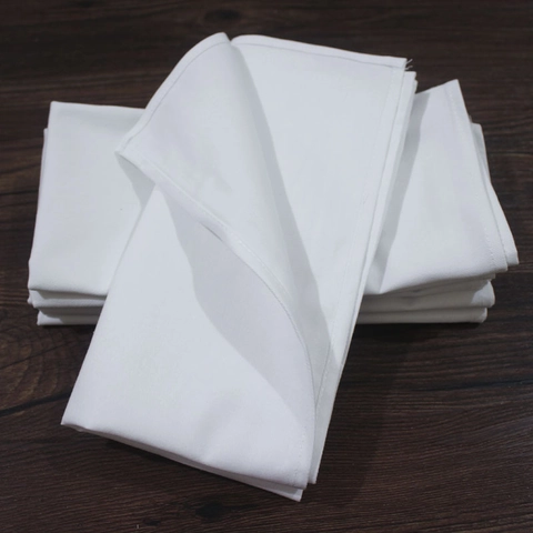 Pure White Cotton Napkins Absorbent Soft Cloth Napkins For Hotel Restaurant Home Dining Simple Square Table Napkins