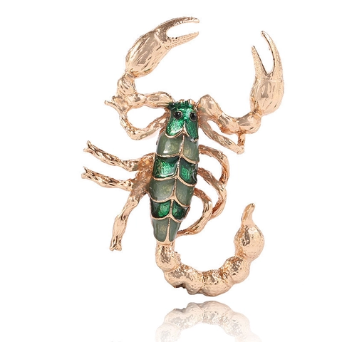 Skorpion Brosche Pin Legierung Emaille Tropföl Vintage Punk Halloween Tier Design Schmuck Für Damen Herren