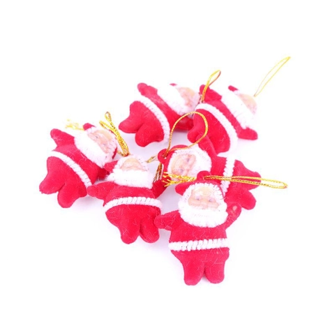 Santa Claus Hängende Ornamente Beflockung Kunststoff Für Weihnachtsbaum Dekoration Klassisch Rot Weiß Bunt Glitzer Feiertagsdekor