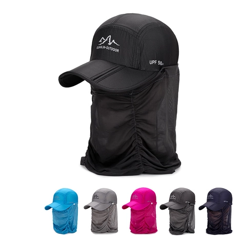Cappello Da Sole All'aperto UPF 50 Con Copertura Per Viso E Collo Asciugatura Rapida Traspirante Berretto Da Baseball Pieghevole