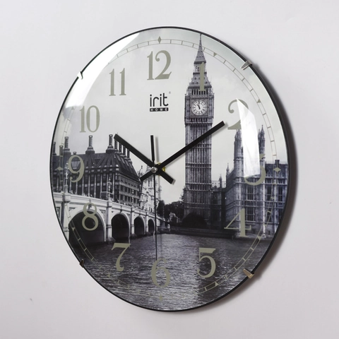 Modern Round Wall Clock Silent Quartz Movement Large Numbers Glass Mirror Plastic Frame Office Home Decor