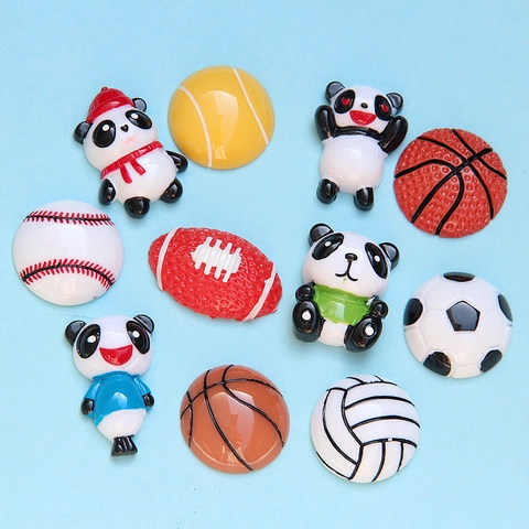 Cabochon In Resina Palloni Sportivi Basket Calcio Football Baseball Tennis Forme Gioielli Fai Da Te Accessori Decor