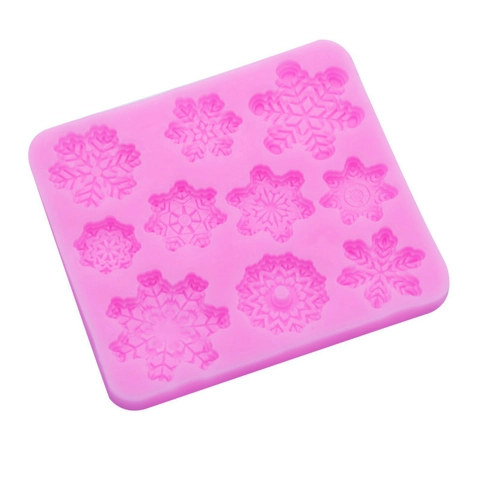 Molde De Silicona Copo De Nieve Flexible Decoración Pasteles Fondant Navidad DIY Chocolate Arcilla Jabón Repostería