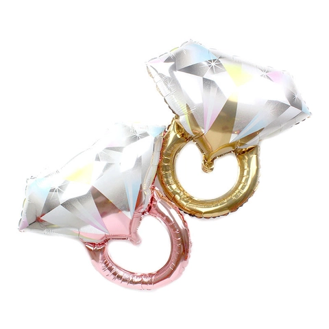 Diamond Ring Aluminum Foil Balloon Romantic Wedding Proposal Party Decoration Metallic Finish I Do Bridal Shower Decor