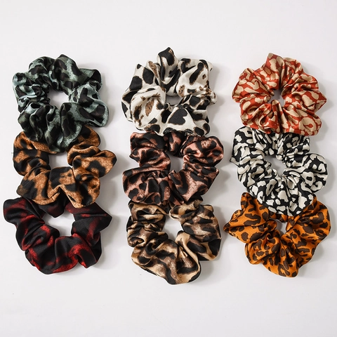 Elastici Per Capelli In Raso Con Stampa Leopardata Elastici Per Capelli Motivo Animale Retrò Fasce Moda Per Donne Ragazze