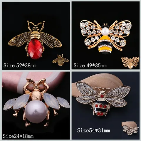 Alloy Bee Butterfly Insect DIY Charms Pendants Rhinestone Enamel Vintage Decorative Accessory For Jewelry Making