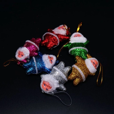 Mini Pendenti di Babbo Natale in Plastica Decorazioni Festive per Albero di Natale Miniature Decorative Casa Festa Decor