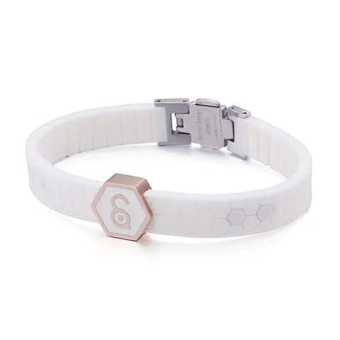 Bracciale Energia Magnetica Al Germanio Con Acciaio Inossidabile E Silicone A Nido D'ape Per Uomini E Donne