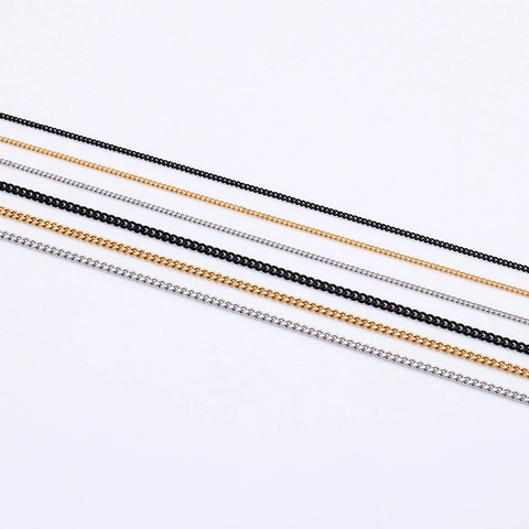 Minimalist Cuban Chain Necklace Stainless Steel Anti Allergic Polished Geometric Clavicle Jewelry For Women Men