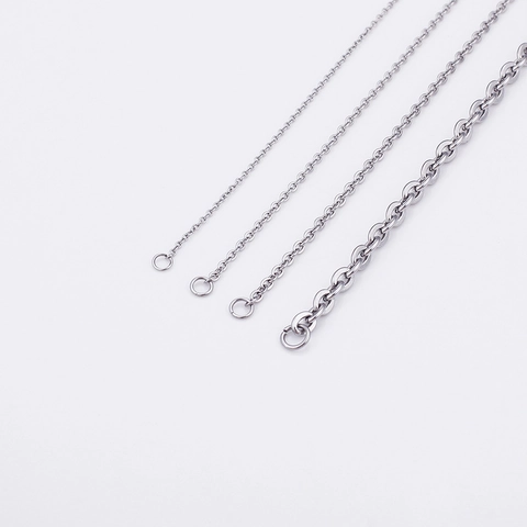 Stainless Steel Chain Necklace O-Chain Cross Link Polished Silver Color Welded Jewelry Accessory For Women Men Casual