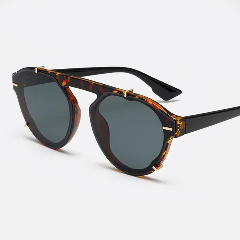 Retro Sunglasses Irregular PC Frame AC Lens Metal Rivets UV400 Protection Vintage Fashion Oversized Eyewear Women Men