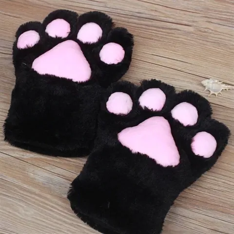 Süße Katzenpfote Plüsch Handschuhe Kunstpelz Fingerlose Fäustlinge Für Cosplay Party Kostüm Requisiten Damen Mädchen Winter Warm Handwear Einzelstück