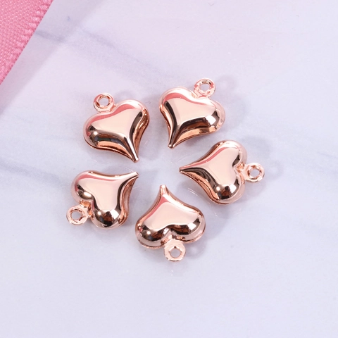 Breloques En Cœur Petits Pendentifs En Cuivre Creux Pour La Fabrication De Bijoux DIY Accessoires De Bracelet Collier