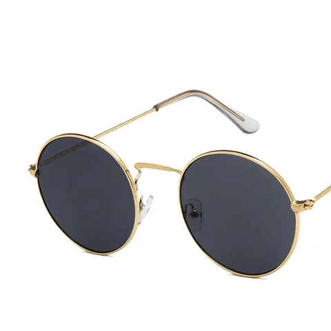 Retro Round Sunglasses Metal Frame UV Protection Colorful Lens Vintage Steampunk Eyewear For Men Women Lightweight