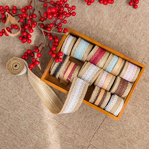 Nastro Di Iuta Con Pizzo Rotolo Di Sacco Naturale Per Matrimonio Natale Decorazione Artigianale Vintage Fai Da Te