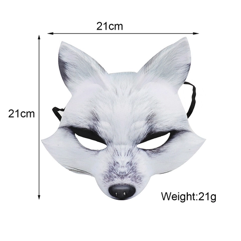 Maschera Da Volpe Realistica EVA Plastica Tessuto Mezza Faccia Forma Animale Per Halloween Carnevale Mascherata Festa Cosplay Costume