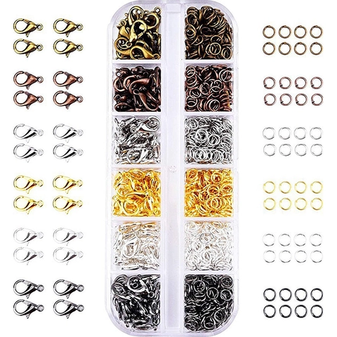 Lobster Clasp Open Jump Ring Metal Alloy Multi Color For DIY Necklace Bracelet Jewelry Making Craft