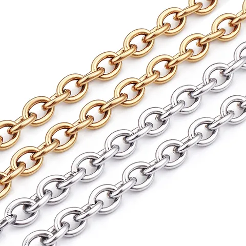 Collana Rollo Spessa Acciaio Inossidabile 316L Placcato Oro 18K Catena O Spessa Gioielli Punk Hip Hop Per Uomini Donne