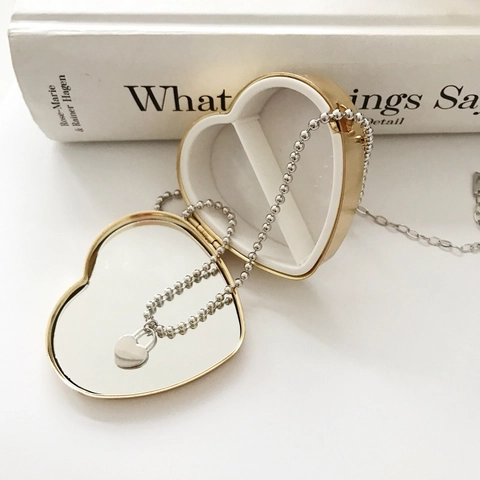 925 Sterling Silver Heart Pendant Necklace Minimalist Silver Ball Chain Jewelry For Women Simple Polished Elegant
