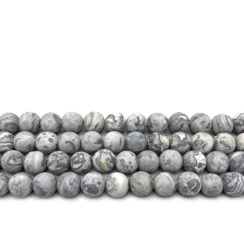 Perle Di Diaspro Mappa Naturale Perle Di Pietra Sciolte Tonde Trama Marmo Opaco Lucido Per Creazione Gioielli Bracciale Fai Da Te Collana