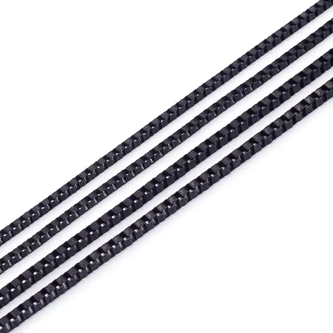 Collana A Catena Box In Acciaio Inossidabile Placcato Nero Minimalista Gioielli Con Catena A Maglie In Titanio Uomo Donna