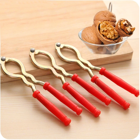 Schiaccianoci Manuale In Metallo Resistente Con Manico In Plastica Rossa Per Noci Nocciole Utensile Da Cucina