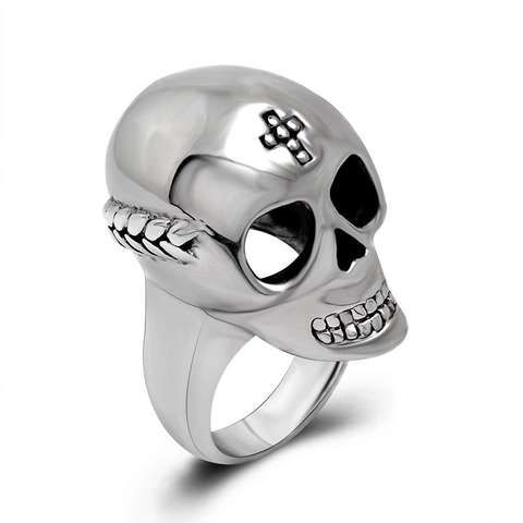 Anello Teschio Acciaio Inossidabile Gotico Punk Croce Retro Vintage Dominante Accessorio Uomo