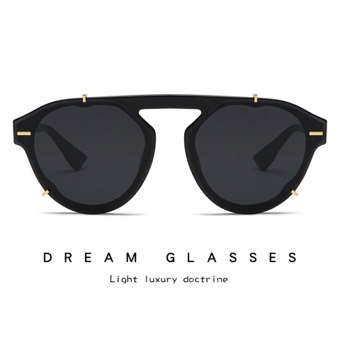 Retro Sunglasses Irregular PC Frame AC Lens Metal Rivets UV400 Protection Vintage Fashion Oversized Eyewear Women Men