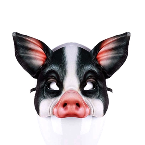 Realistic Pig Animal Half Face Mask EVA Foam For Halloween Mardi Gras Party Cosplay Costume Accessories