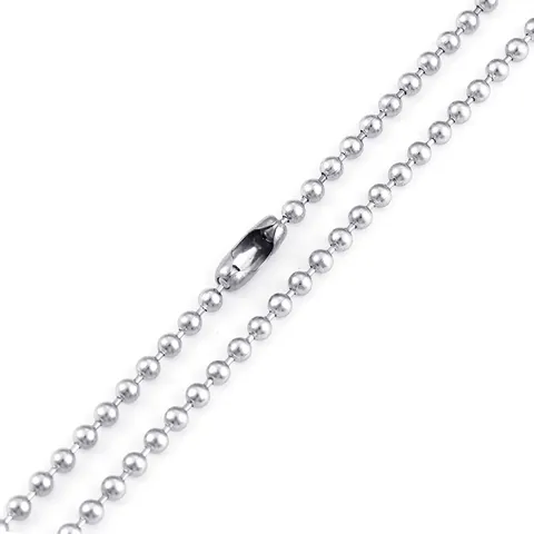 Collar Cadena De Bolas Acero Inoxidable Titanio Pulido Perla Redonda Minimalista Bricolaje Joyería Para Hombres Mujeres