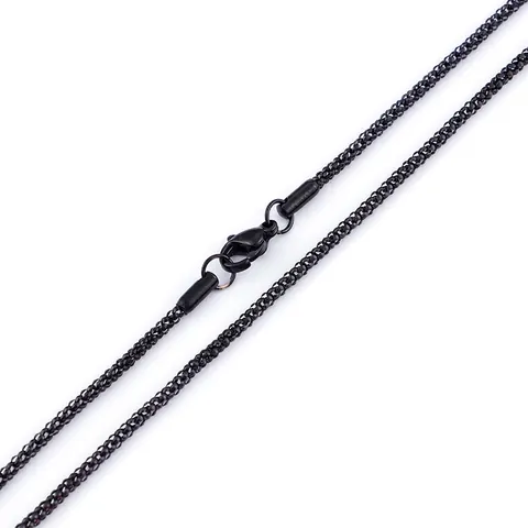 Collar De Cadena Popcorn Titanio Acero Inoxidable Joyería Hipoalergénica Moda Minimalista Para Hombres Mujeres Oro Negro Acero