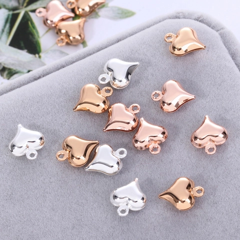 Breloques En Cœur Petits Pendentifs En Cuivre Creux Pour La Fabrication De Bijoux DIY Accessoires De Bracelet Collier