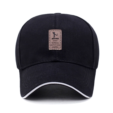 Cotton Baseball Cap Adjustable Outdoor Sport Sun Hat With Leather Patch For Men Women Casual Breathable Fashion
