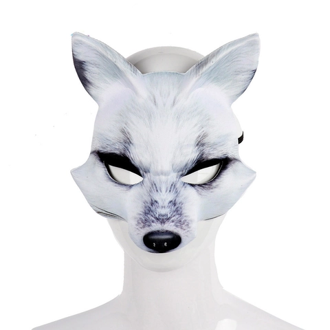 Halloween Fox Mask EVA Animal Half Face Mask Cute Cosplay Masquerade Party Costume Props