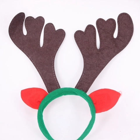 Christmas Antler Headband Felt Reindeer Horns Hair Hoop Party Dress Up Holiday Costume Accessories For Adults Kids