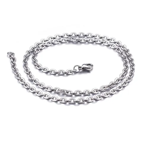 Collier Chaîne En Acier Inoxydable Minimaliste Hypoallergénique Maille Acier Titane Base Bijoux DIY Pour Hommes Femmes
