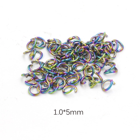 Regenbogen Edelstahl Offene Binderinge Vakuum Plated Irisierende Verbindungsringe Für DIY Schmuckherstellung