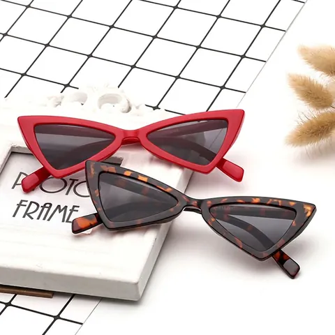 Occhiali Da Sole Cat Eye Triangolari Di Moda Montatura A Farfalla Retrò Protezione UV400 Occhiali In Plastica Da Donna